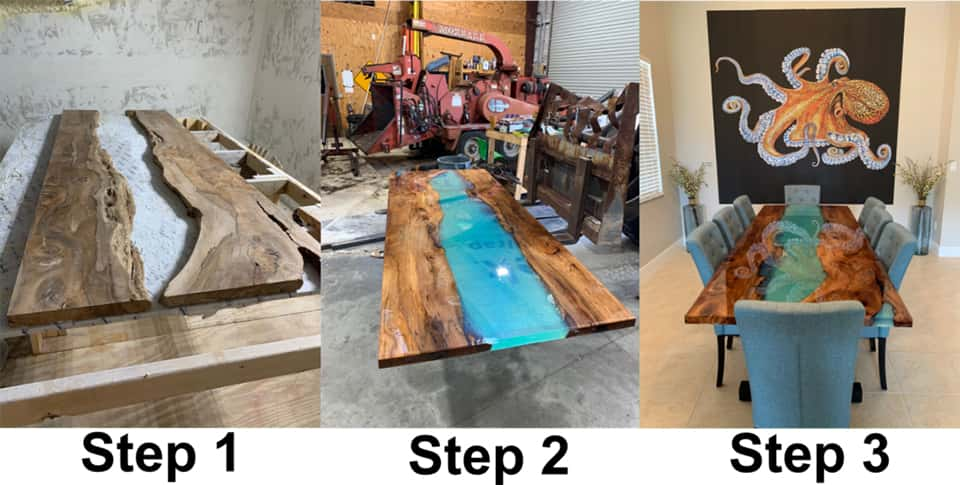 Live Edge Table Process.