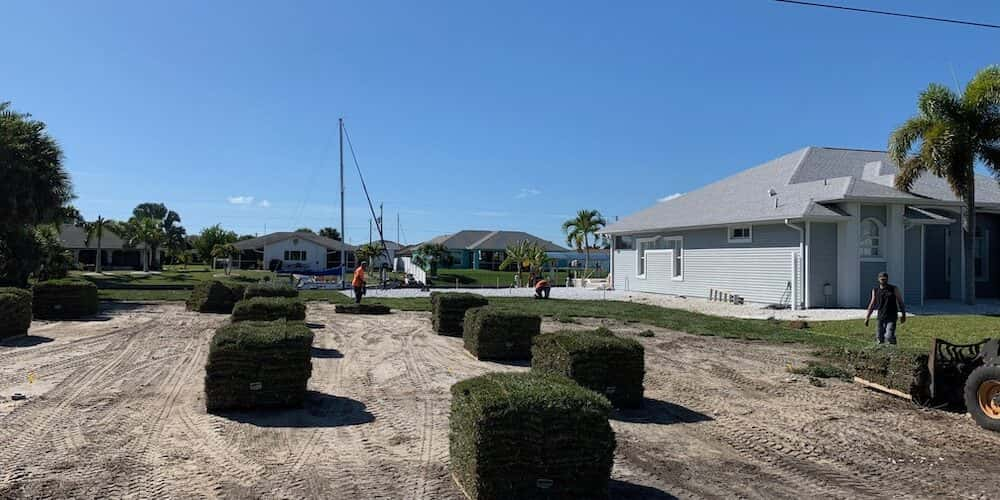 Southwest Florida residential sod installation 1 of 2.